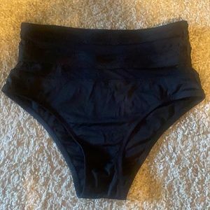 Black high waisted bikini bottoms